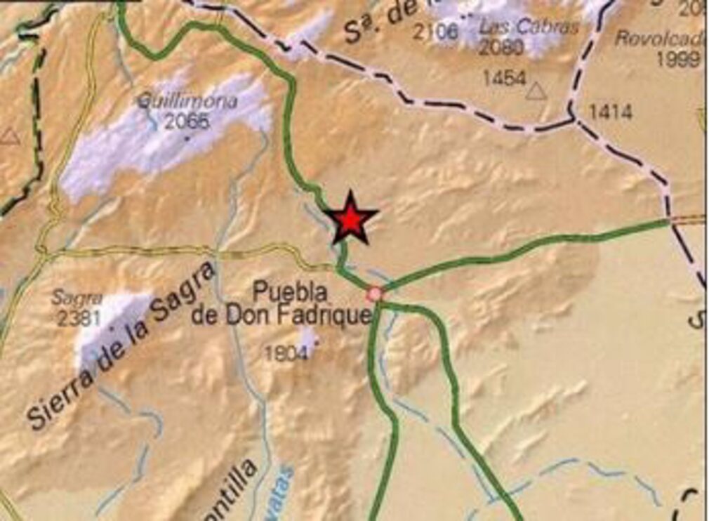 Granada.- Sucesos.- Seísmo de magnitud 3,7 con epicentro en Puebla de Don Fadrique, segundo en 24 horas en la provincia