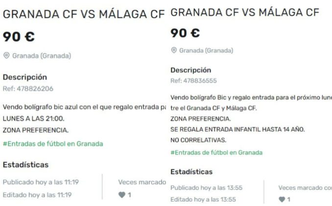 Uno de los anuncios en los que se ofertan las entradas para el partido | Foto: GD