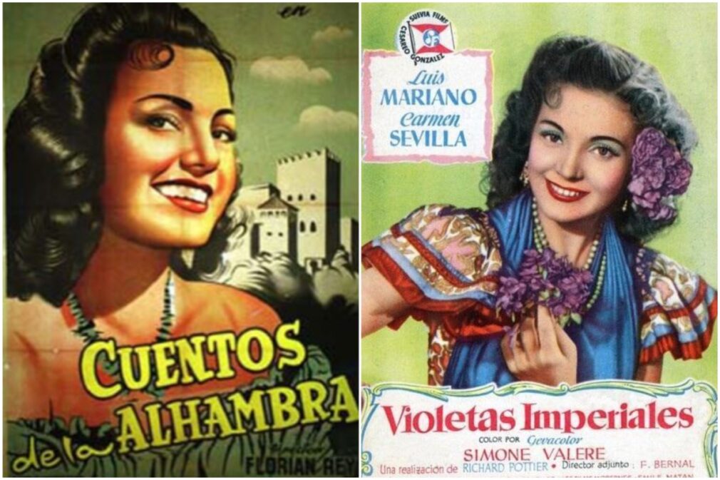 Cuentos de la Alhambra y Violetas Imperiales, películas de Carmen Sevilla en Granada