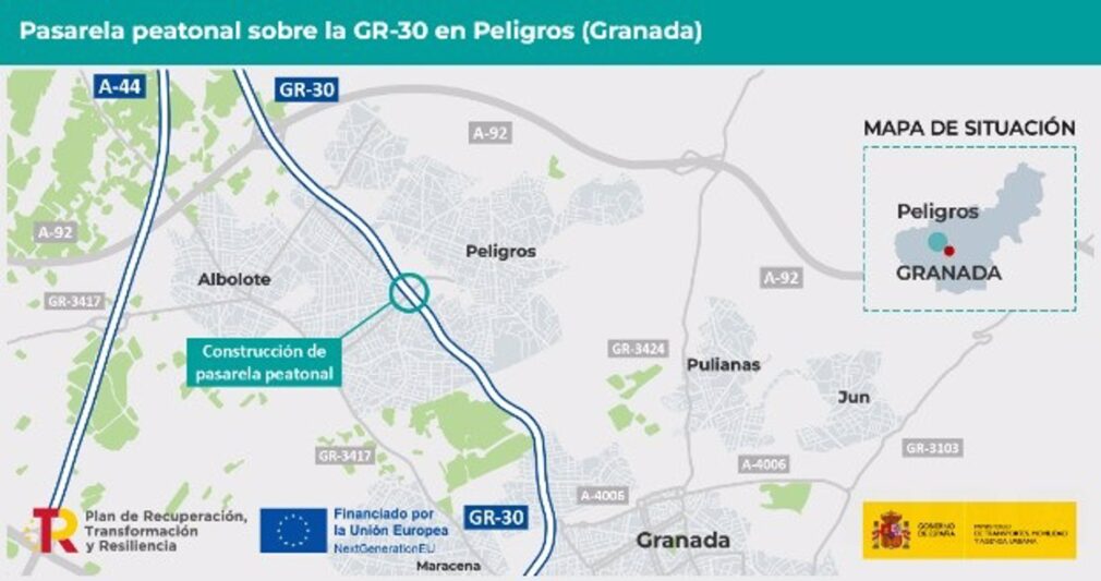 Pasarela peatonal sobre la GR-30 en Peligros| Foto: Europa Press