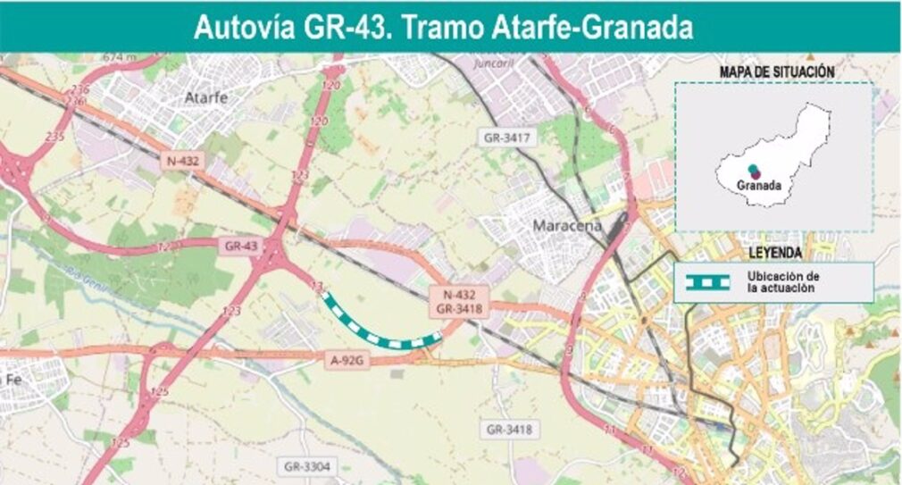 Granada.- El Gobierno formaliza por 12,5 millones de euros las obras de la autovía GR-43 entre Atarfe y Granada