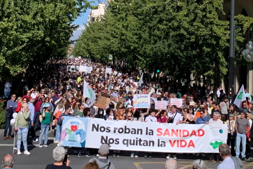 Manifestación Mareas Blancas Sanidad Pública Granada