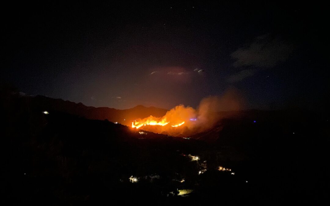 El Infoca trabaja para controlar el incendio forestal en Peña Escrita